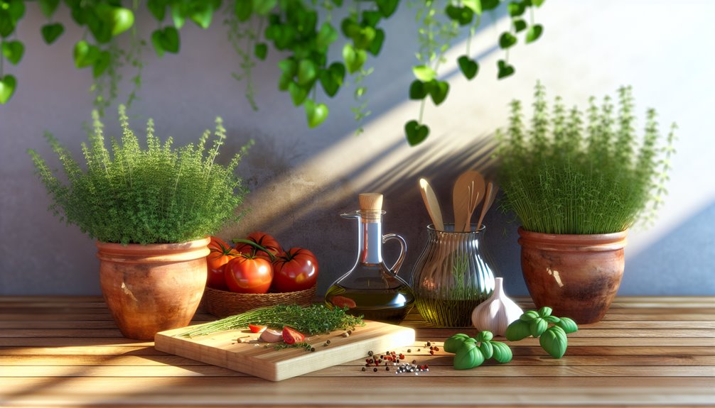 herbs thriving in garden