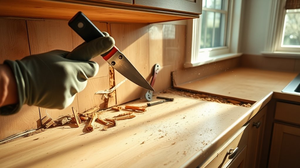 countertop removal process initiated